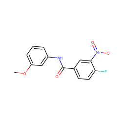 COc1cccc(NC(=O)c2ccc(F)c([N+](=O)[O-])c2)c1 ZINC000037247993