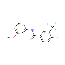 COc1cccc(NC(=O)c2ccc(F)c(C(F)(F)F)c2)c1 ZINC000060101141