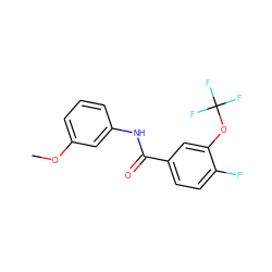 COc1cccc(NC(=O)c2ccc(F)c(OC(F)(F)F)c2)c1 ZINC000066098974