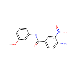 COc1cccc(NC(=O)c2ccc(N)c([N+](=O)[O-])c2)c1 ZINC000016505229