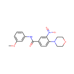 COc1cccc(NC(=O)c2ccc(N3CCOCC3)c([N+](=O)[O-])c2)c1 ZINC000004895971