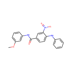 COc1cccc(NC(=O)c2ccc(Nc3ccccc3)c([N+](=O)[O-])c2)c1 ZINC000016505435