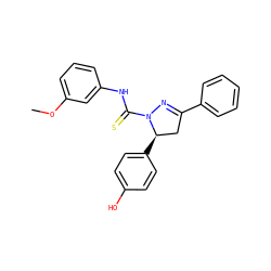COc1cccc(NC(=S)N2N=C(c3ccccc3)C[C@H]2c2ccc(O)cc2)c1 ZINC000072174780