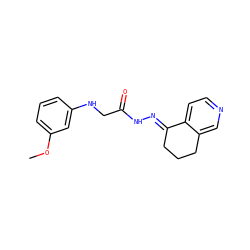 COc1cccc(NCC(=O)N/N=C2\CCCc3cnccc32)c1 ZINC001772630724