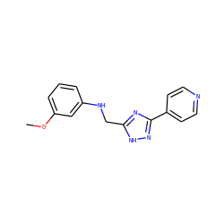 COc1cccc(NCc2nc(-c3ccncc3)n[nH]2)c1 ZINC000219032958
