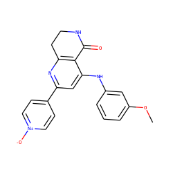 COc1cccc(Nc2cc(-c3cc[n+]([O-])cc3)nc3c2C(=O)NCC3)c1 ZINC000116991378