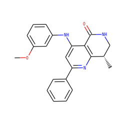 COc1cccc(Nc2cc(-c3ccccc3)nc3c2C(=O)NC[C@@H]3C)c1 ZINC000116991411