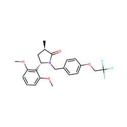 COc1cccc(OC)c1[C@@H]1C[C@@H](C)C(=O)N1Cc1ccc(OCC(F)(F)F)cc1 ZINC000167594059