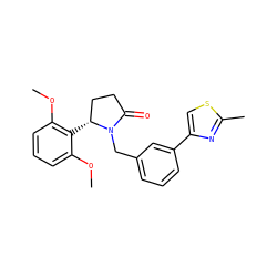 COc1cccc(OC)c1[C@@H]1CCC(=O)N1Cc1cccc(-c2csc(C)n2)c1 ZINC000167119784