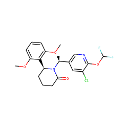 COc1cccc(OC)c1[C@@H]1CCCC(=O)N1[C@@H](C)c1cnc(OC(F)F)c(Cl)c1 ZINC000167607724