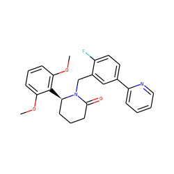 COc1cccc(OC)c1[C@@H]1CCCC(=O)N1Cc1cc(-c2ccccn2)ccc1F ZINC000167128785