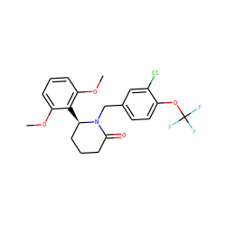 COc1cccc(OC)c1[C@@H]1CCCC(=O)N1Cc1ccc(OC(F)(F)F)c(Cl)c1 ZINC000167389819