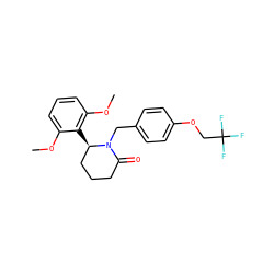 COc1cccc(OC)c1[C@@H]1CCCC(=O)N1Cc1ccc(OCC(F)(F)F)cc1 ZINC000167471560