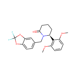 COc1cccc(OC)c1[C@@H]1CCCC(=O)N1Cc1ccc2c(c1)OC(F)(F)O2 ZINC000167361289
