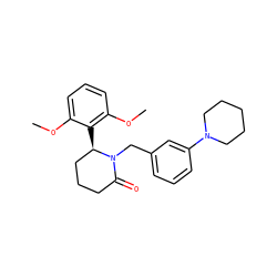 COc1cccc(OC)c1[C@@H]1CCCC(=O)N1Cc1cccc(N2CCCCC2)c1 ZINC000167311832