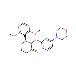 COc1cccc(OC)c1[C@@H]1CCCC(=O)N1Cc1cccc(N2CCOCC2)c1 ZINC000167868386