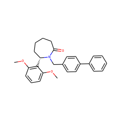 COc1cccc(OC)c1[C@@H]1CCCCC(=O)N1Cc1ccc(-c2ccccc2)cc1 ZINC000167861494