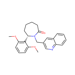 COc1cccc(OC)c1[C@@H]1CCCCC(=O)N1Cc1cnc2ccccc2c1 ZINC000167383956