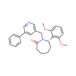 COc1cccc(OC)c1[C@@H]1CCCCC(=O)N1Cc1cncc(-c2ccccc2)c1 ZINC000167867132