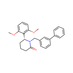 COc1cccc(OC)c1[C@H]1CCCC(=O)N1Cc1cccc(-c2ccccc2)c1 ZINC000098176747