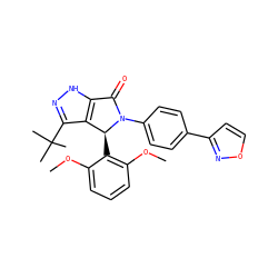 COc1cccc(OC)c1[C@H]1c2c(C(C)(C)C)n[nH]c2C(=O)N1c1ccc(-c2ccon2)cc1 ZINC000096177068