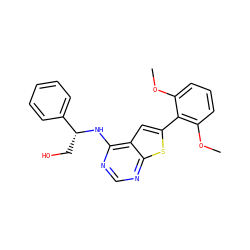 COc1cccc(OC)c1-c1cc2c(N[C@H](CO)c3ccccc3)ncnc2s1 ZINC000653695831