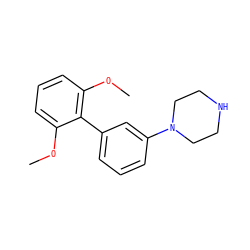 COc1cccc(OC)c1-c1cccc(N2CCNCC2)c1 ZINC000095552494