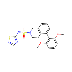COc1cccc(OC)c1-c1cccc2c1CCN(S(=O)(=O)Nc1ncns1)C2 ZINC000147469675