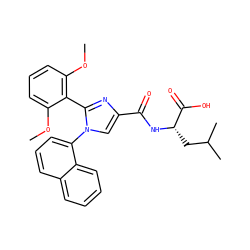 COc1cccc(OC)c1-c1nc(C(=O)N[C@@H](CC(C)C)C(=O)O)cn1-c1cccc2ccccc12 ZINC000103233089