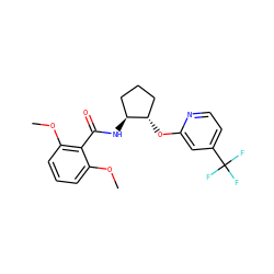 COc1cccc(OC)c1C(=O)N[C@H]1CCC[C@@H]1Oc1cc(C(F)(F)F)ccn1 ZINC001772643572