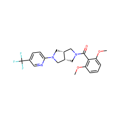 COc1cccc(OC)c1C(=O)N1C[C@@H]2CN(c3ccc(C(F)(F)F)cn3)C[C@@H]2C1 ZINC000116824634