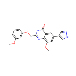 COc1cccc(OCc2nc3c(OC)cc(-c4cn[nH]c4)cc3c(=O)[nH]2)c1 ZINC000066074388