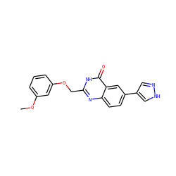 COc1cccc(OCc2nc3ccc(-c4cn[nH]c4)cc3c(=O)[nH]2)c1 ZINC000066098911