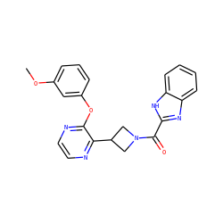 COc1cccc(Oc2nccnc2C2CN(C(=O)c3nc4ccccc4[nH]3)C2)c1 ZINC000140130198