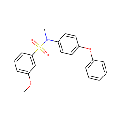 COc1cccc(S(=O)(=O)N(C)c2ccc(Oc3ccccc3)cc2)c1 ZINC001772581475