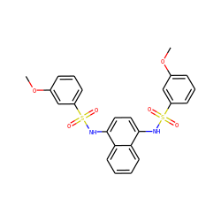 COc1cccc(S(=O)(=O)Nc2ccc(NS(=O)(=O)c3cccc(OC)c3)c3ccccc23)c1 ZINC000473154374
