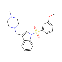 COc1cccc(S(=O)(=O)n2cc(CN3CCN(C)CC3)c3ccccc32)c1 ZINC001772579789