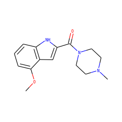 COc1cccc2[nH]c(C(=O)N3CCN(C)CC3)cc12 ZINC000082303374