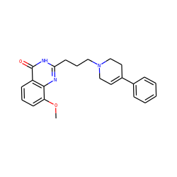 COc1cccc2c(=O)[nH]c(CCCN3CC=C(c4ccccc4)CC3)nc12 ZINC000013581558