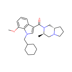 COc1cccc2c(C(=O)N3C[C@@H]4CCCN4C[C@H]3C)cn(CC3CCCCC3)c12 ZINC000064573082