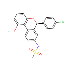 COc1cccc2c1-c1ccc(NS(C)(=O)=O)cc1[C@H](c1ccc(Cl)cc1)O2 ZINC000026182097