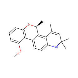 COc1cccc2c1-c1ccc3c(c1[C@H](C)O2)C(C)=CC(C)(C)N3 ZINC000013470773