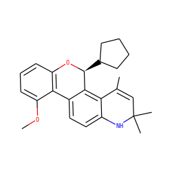 COc1cccc2c1-c1ccc3c(c1[C@H](C1CCCC1)O2)C(C)=CC(C)(C)N3 ZINC000013470806