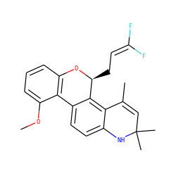 COc1cccc2c1-c1ccc3c(c1[C@H](CC=C(F)F)O2)C(C)=CC(C)(C)N3 ZINC000029463342