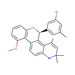 COc1cccc2c1-c1ccc3c(c1[C@H](c1cc(C)cc(Br)c1)O2)C(C)=CC(C)(C)N3 ZINC000013863761