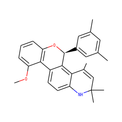 COc1cccc2c1-c1ccc3c(c1[C@H](c1cc(C)cc(C)c1)O2)C(C)=CC(C)(C)N3 ZINC000013863766