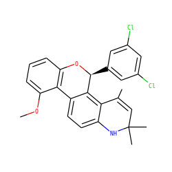 COc1cccc2c1-c1ccc3c(c1[C@H](c1cc(Cl)cc(Cl)c1)O2)C(C)=CC(C)(C)N3 ZINC000003831931