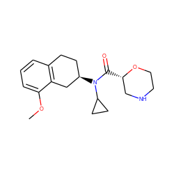 COc1cccc2c1C[C@H](N(C(=O)[C@H]1CNCCO1)C1CC1)CC2 ZINC001772639533