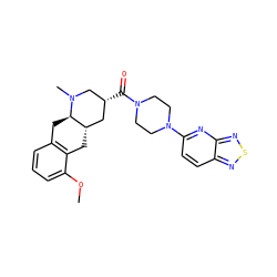 COc1cccc2c1C[C@H]1C[C@@H](C(=O)N3CCN(c4ccc5nsnc5n4)CC3)CN(C)[C@@H]1C2 ZINC000028949873