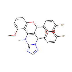 COc1cccc2c1C1=C([C@H](c3ccc(Br)cc3)n3ncnc3N1C)[C@@H](c1ccc(Br)cc1)O2 ZINC000049722919